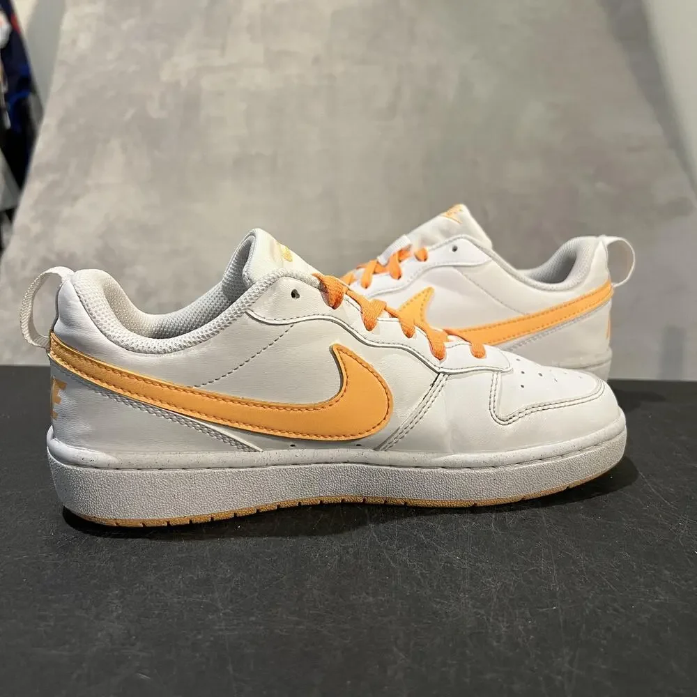 Nike Court Borough Low Recraft Shoes Youth Size 6Y White Orange Gum DV5456-119
